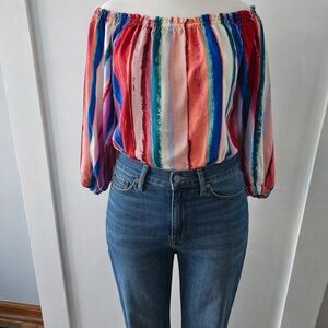 Candie's Multicolor Off-Shoulder Crop Top